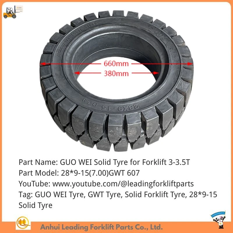 Guma za viljuškare GUO WEI|28*9-15(7.00) GWT 607 Solid Forklift Guma|Gume za viljuškare od čvrste gume GWT